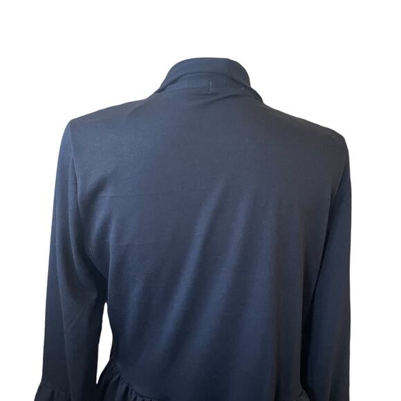 Pebble & Stone Women Cardigan M Black Open Front Peplum Hem Whimsigoth Cottage - Picture 4 of 10